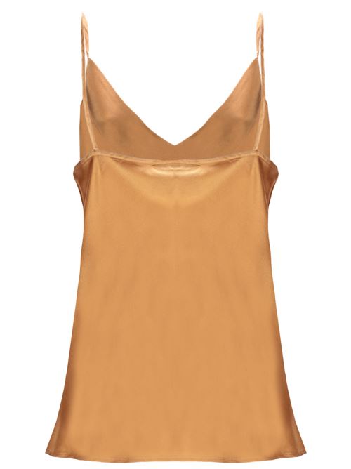 sunset orange stretch-silk satin finish V-neck Forte forte | 120709068